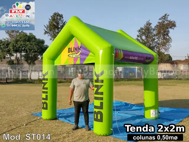 Stand inflável promocional Rádio Blink — tenda inflável para evento de rádio