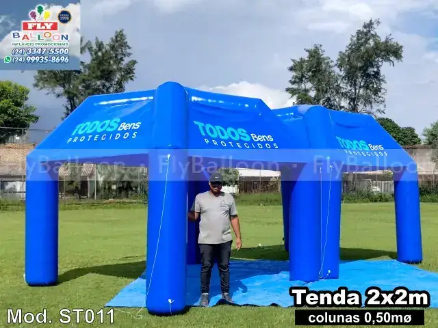 Tenda inflável personalizada Todos Bens Protegidos Seguradora — estande inflável para evento