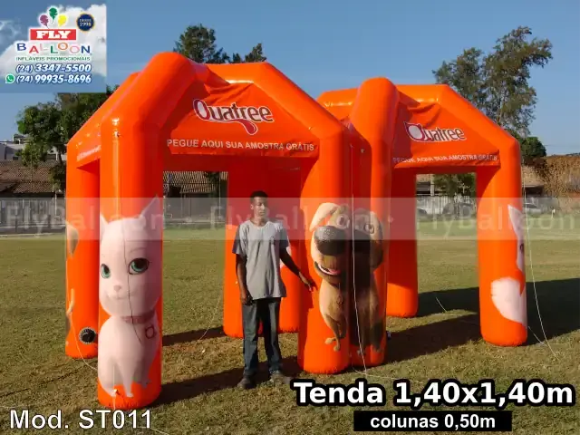 Tenda inflável promocional Rações Quatree — stand inflável para pet shop