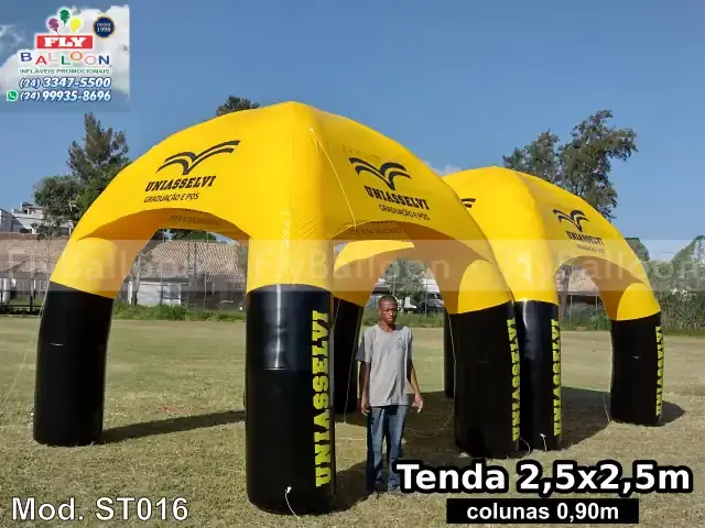 Tenda inflável promocional Uniasselvi — stand inflável personalizado para universidade